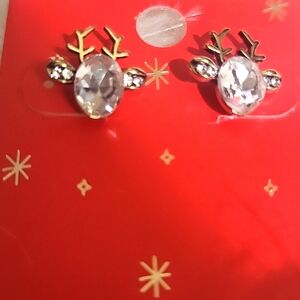 Crystal Reindeer Stud Earrings